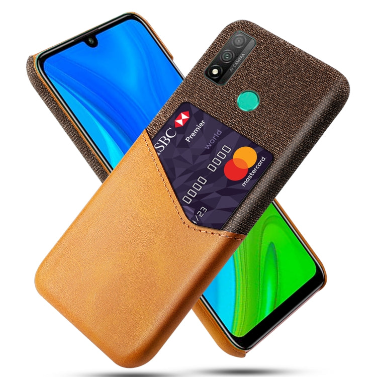 For Huawei P smart 2020 Cloth Texture PC + PU Leather Back Cover Shockproof Case with Card Slot