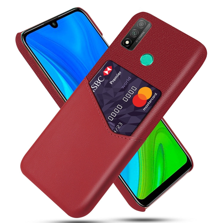 For Huawei P smart 2020 Cloth Texture PC + PU Leather Back Cover Shockproof Case with Card Slot