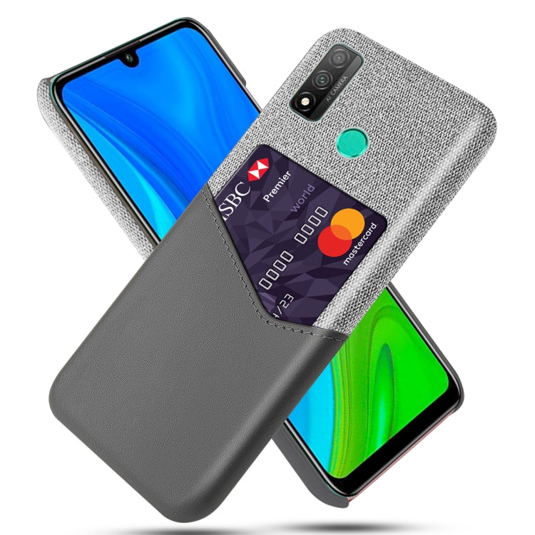 For Huawei P smart 2020 Cloth Texture PC + PU Leather Back Cover Shockproof Case with Card Slot
