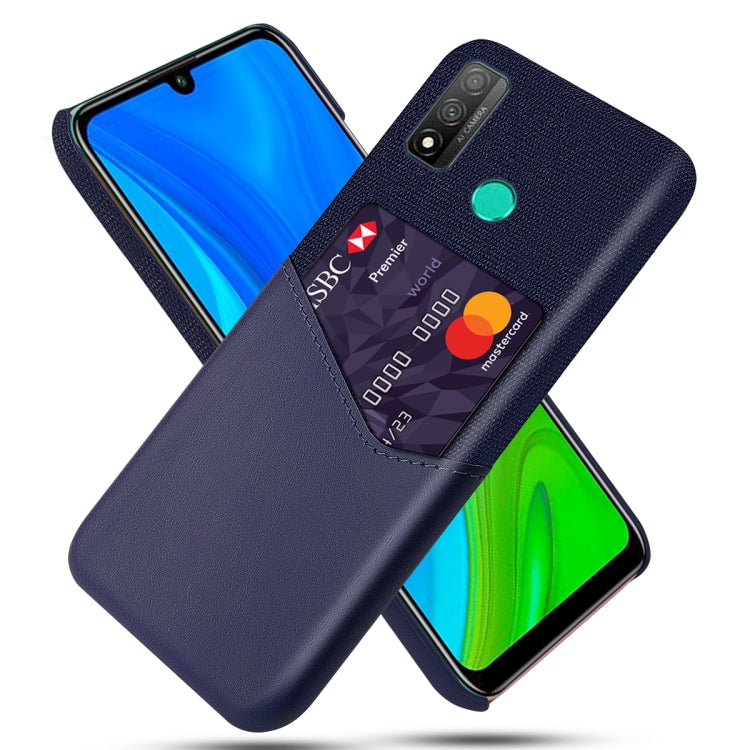 For Huawei P smart 2020 Cloth Texture PC + PU Leather Back Cover Shockproof Case with Card Slot