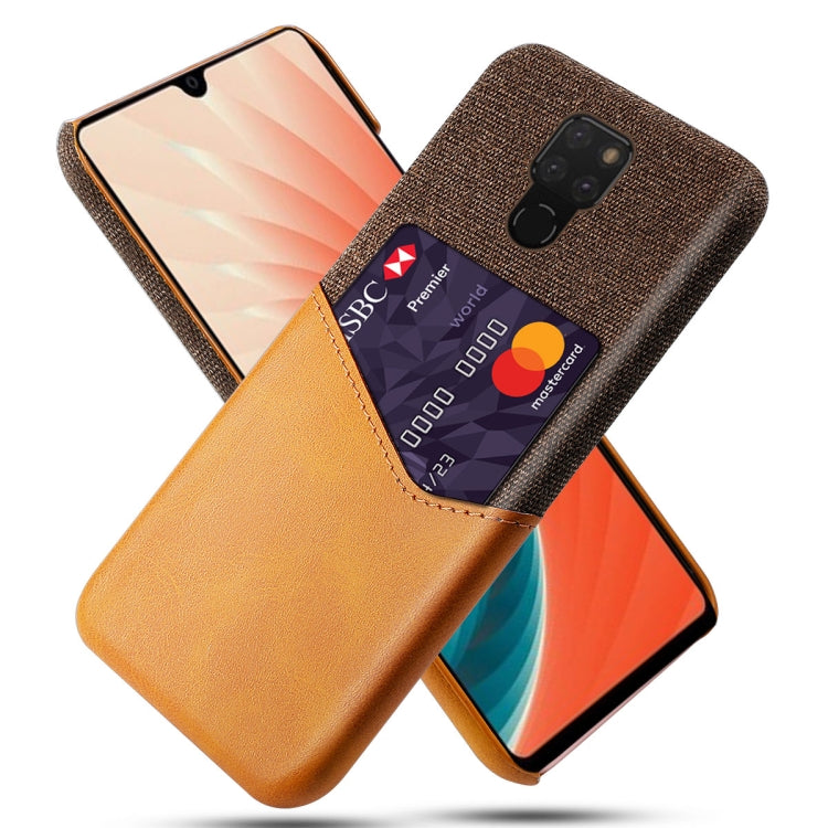 For Huawei Mate 20 Cloth Texture PC + PU Leather Back Cover Shockproof Case with Card Slot