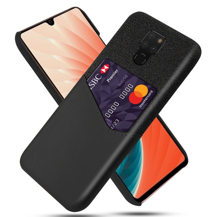 For Huawei Mate 20 Cloth Texture PC + PU Leather Back Cover Shockproof Case with Card Slot