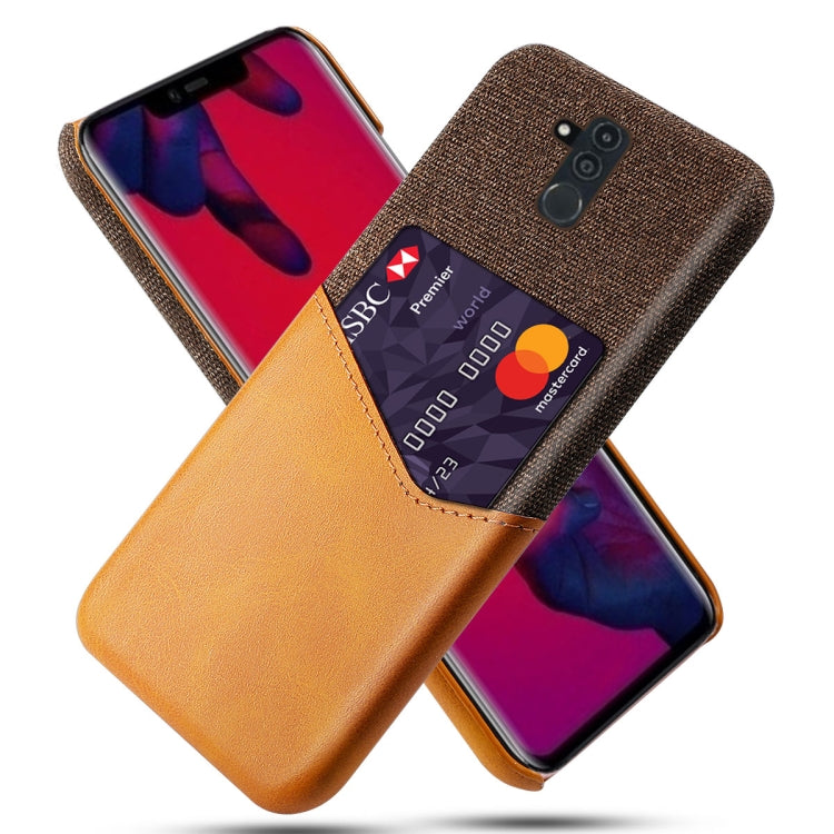 For Huawei Mate 20 Lite Cloth Texture PC + PU Leather Back Cover Shockproof Case with Card Slot