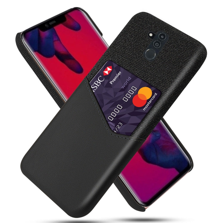 For Huawei Mate 20 Lite Cloth Texture PC + PU Leather Back Cover Shockproof Case with Card Slot