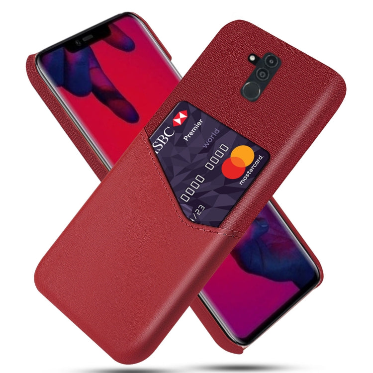 For Huawei Mate 20 Lite Cloth Texture PC + PU Leather Back Cover Shockproof Case with Card Slot