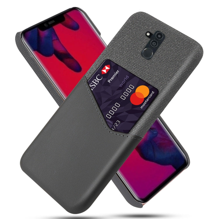 For Huawei Mate 20 Lite Cloth Texture PC + PU Leather Back Cover Shockproof Case with Card Slot