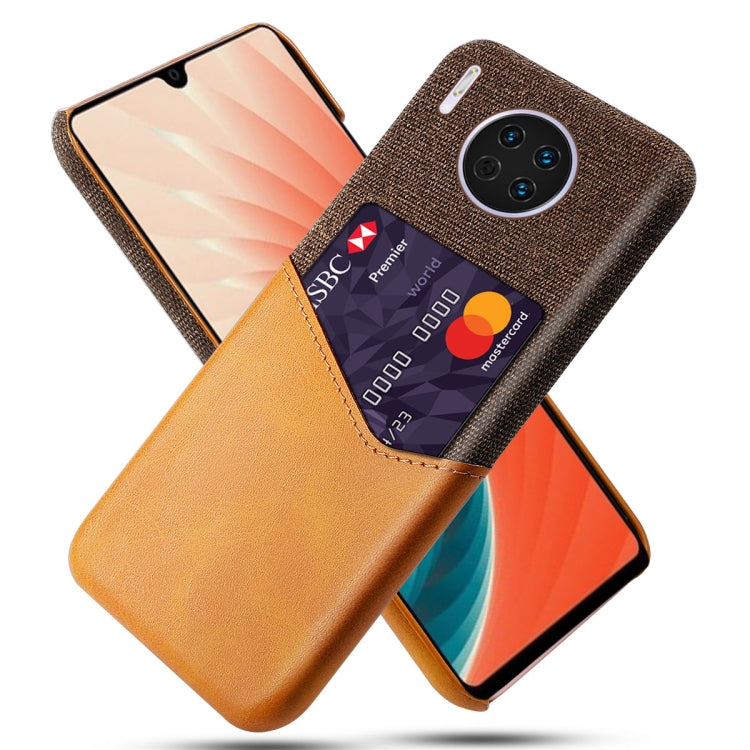 For Huawei Mate 30 Cloth Texture PC + PU Leather Back Cover Shockproof Case with Card Slot