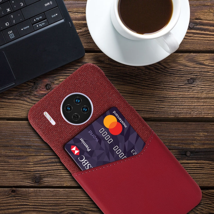 For Huawei Mate 30 Cloth Texture PC + PU Leather Back Cover Shockproof Case with Card Slot