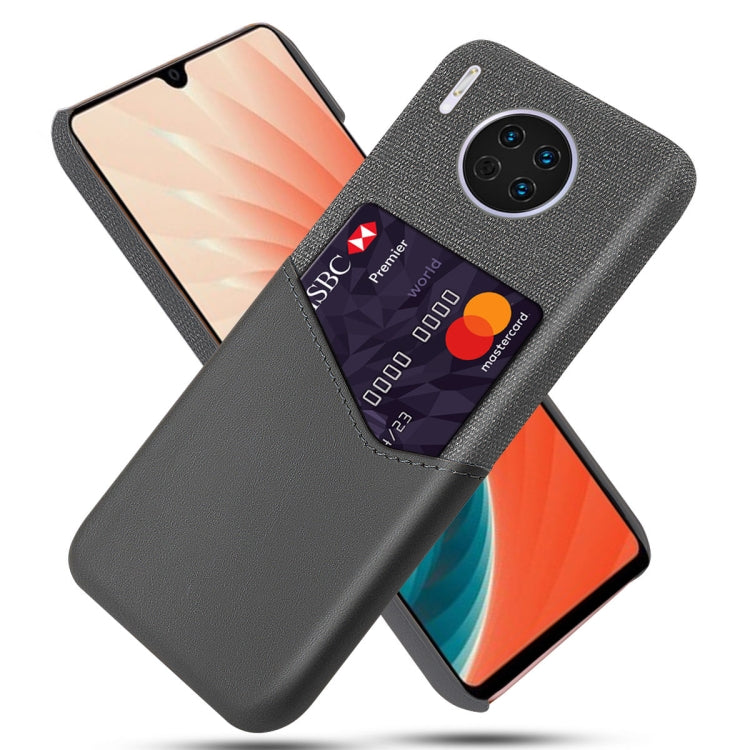 For Huawei Mate 30 Cloth Texture PC + PU Leather Back Cover Shockproof Case with Card Slot