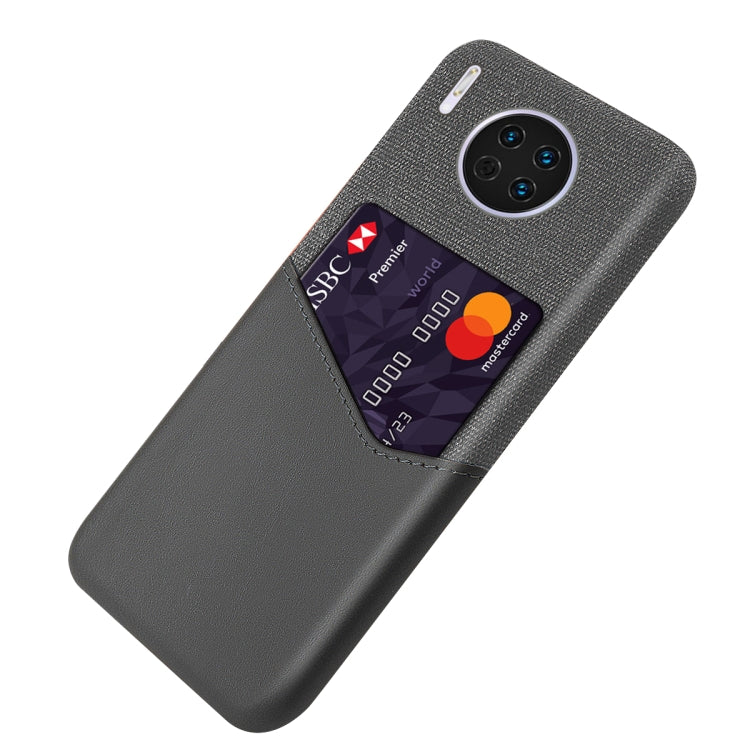 For Huawei Mate 30 Cloth Texture PC + PU Leather Back Cover Shockproof Case with Card Slot