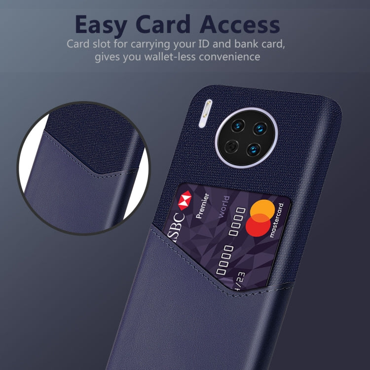For Huawei Mate 30 Cloth Texture PC + PU Leather Back Cover Shockproof Case with Card Slot