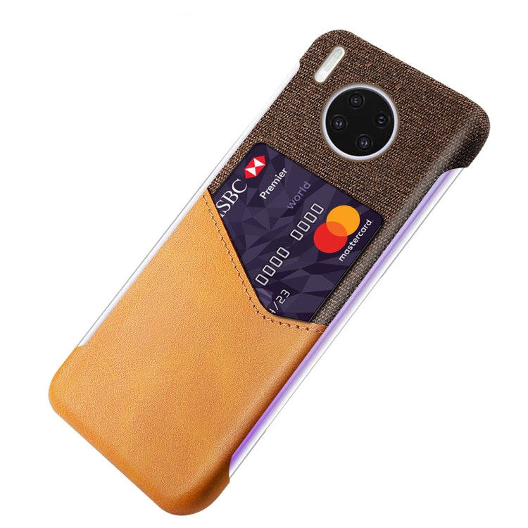 For Huawei Mate 30 Pro Cloth Texture PC + PU Leather Back Cover Shockproof Case with Card Slot