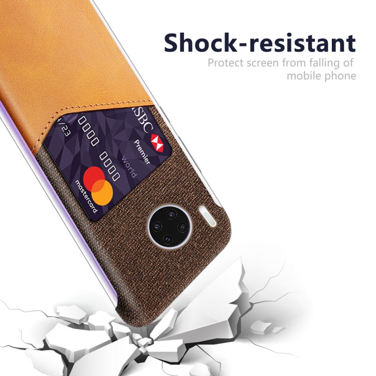 For Huawei Mate 30 Pro Cloth Texture PC + PU Leather Back Cover Shockproof Case with Card Slot