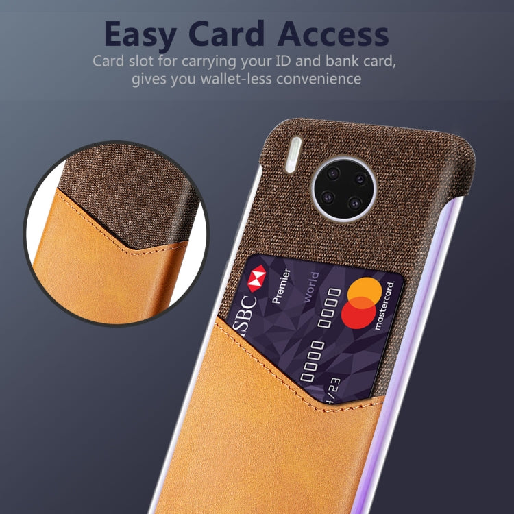 For Huawei Mate 30 Pro Cloth Texture PC + PU Leather Back Cover Shockproof Case with Card Slot