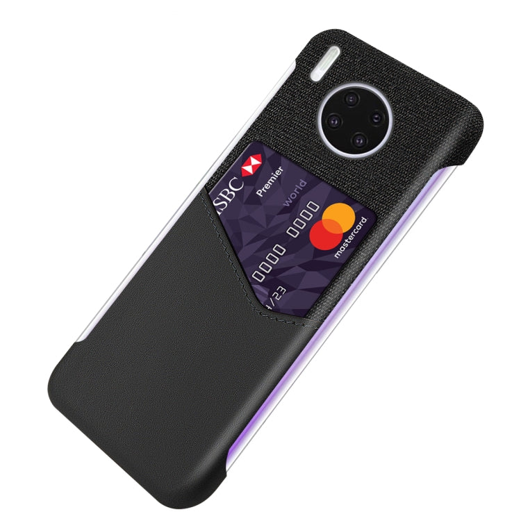 For Huawei Mate 30 Pro Cloth Texture PC + PU Leather Back Cover Shockproof Case with Card Slot