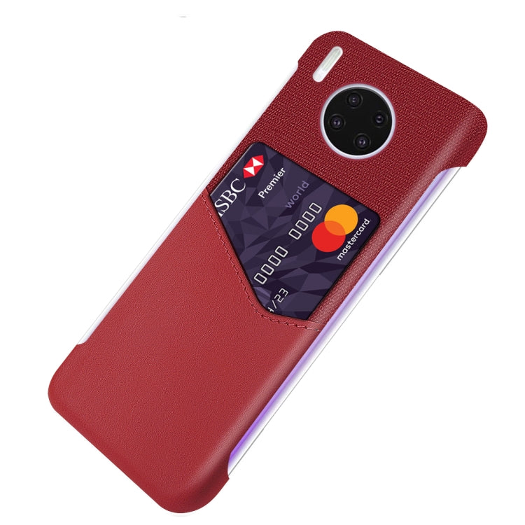 For Huawei Mate 30 Pro Cloth Texture PC + PU Leather Back Cover Shockproof Case with Card Slot