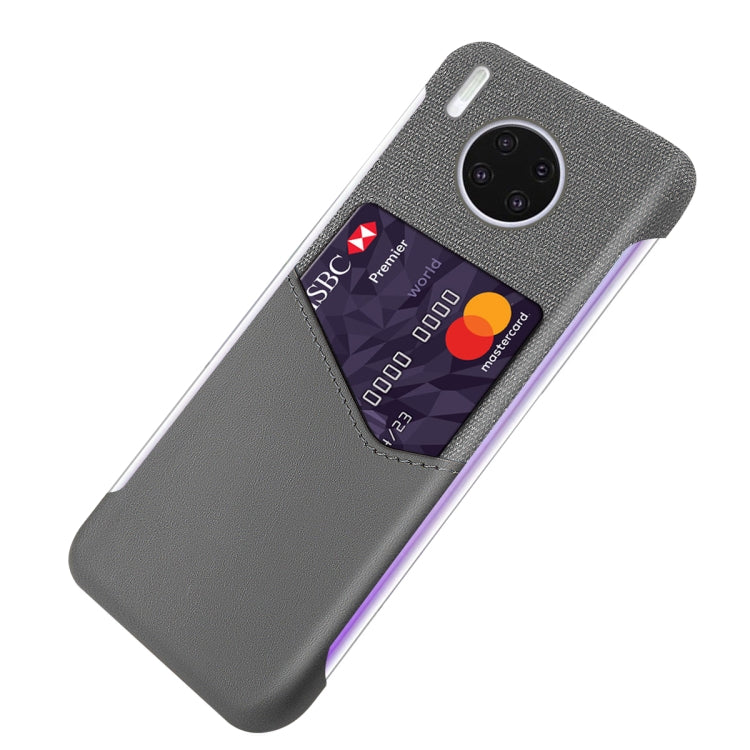 For Huawei Mate 30 Pro Cloth Texture PC + PU Leather Back Cover Shockproof Case with Card Slot