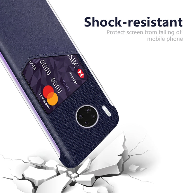 For Huawei Mate 30 Pro Cloth Texture PC + PU Leather Back Cover Shockproof Case with Card Slot
