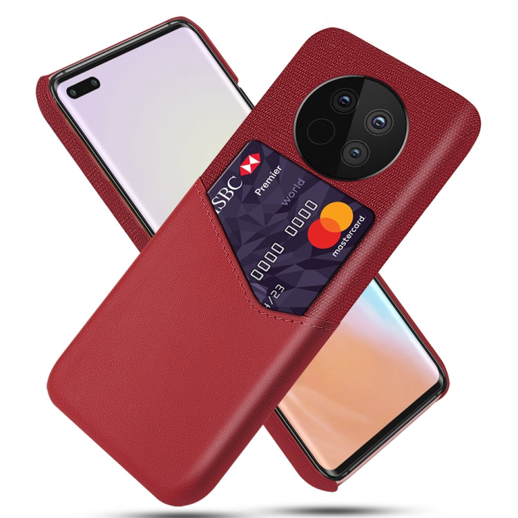 For Huawei Mate 40 Cloth Texture PC + PU Leather Back Cover Shockproof Case with Card Slot