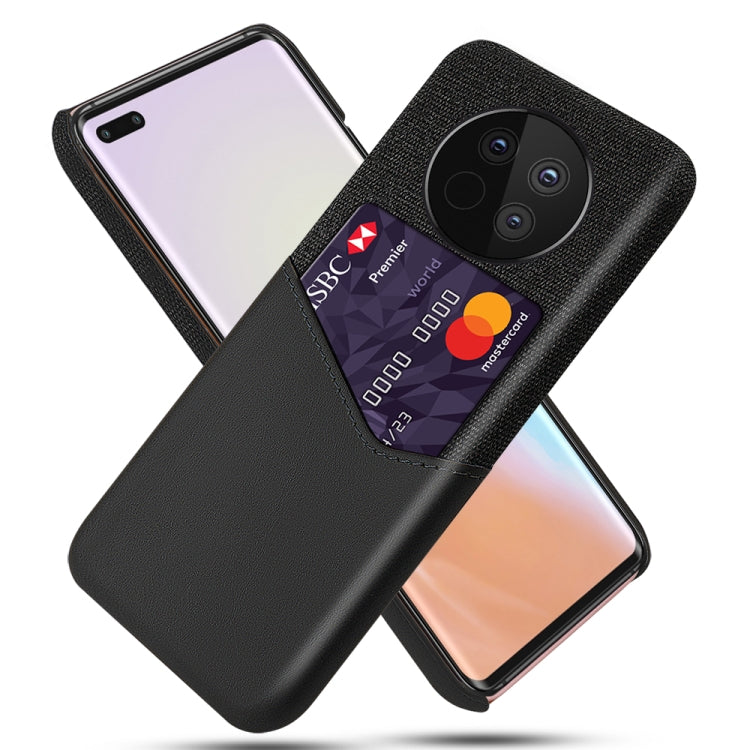 For Huawei Mate 40 Pro Cloth Texture PC + PU Leather Back Cover Shockproof Case with Card Slot