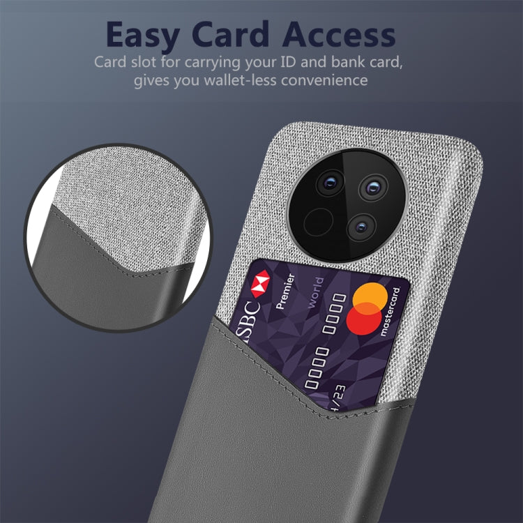 For Huawei Mate 40 Pro Cloth Texture PC + PU Leather Back Cover Shockproof Case with Card Slot