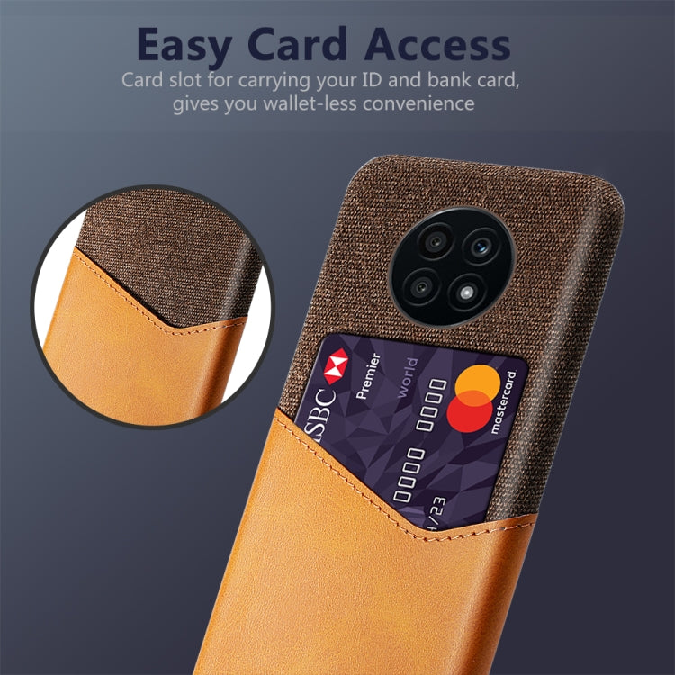 For Huawei nova 8i Cloth Texture PC + PU Leather Back Cover Shockproof Case with Card Slot