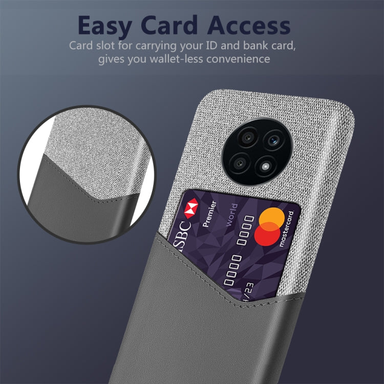 For Huawei nova 8i Cloth Texture PC + PU Leather Back Cover Shockproof Case with Card Slot