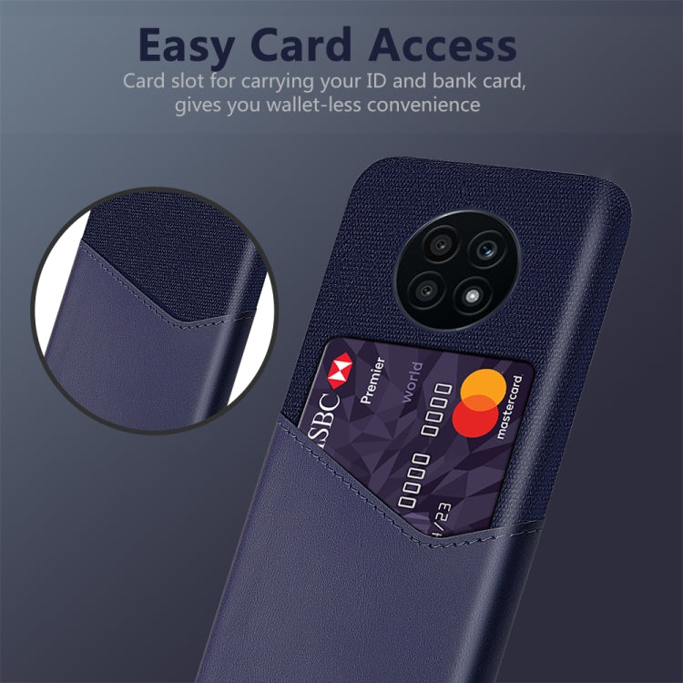 For Huawei nova 8i Cloth Texture PC + PU Leather Back Cover Shockproof Case with Card Slot