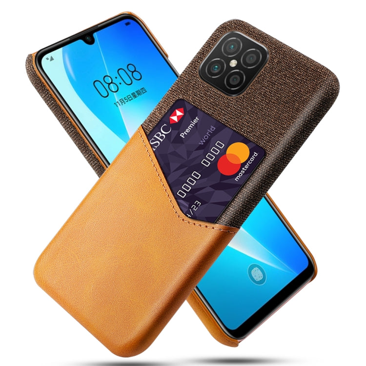 For Huawei nova 8 SE Cloth Texture PC + PU Leather Back Cover Shockproof Case with Card Slot