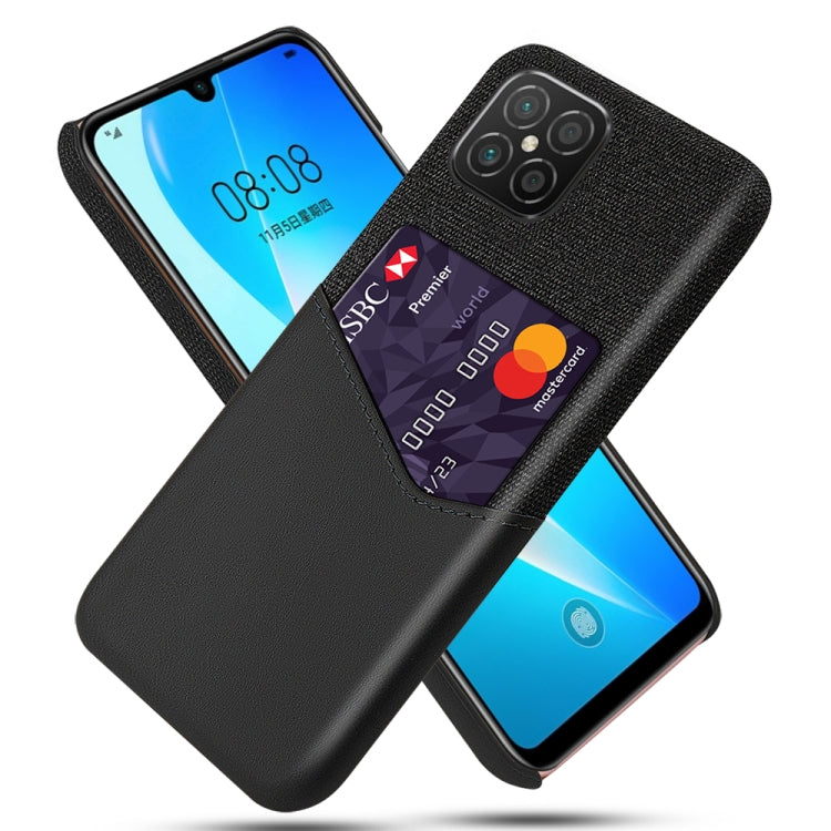 For Huawei nova 8 SE Cloth Texture PC + PU Leather Back Cover Shockproof Case with Card Slot