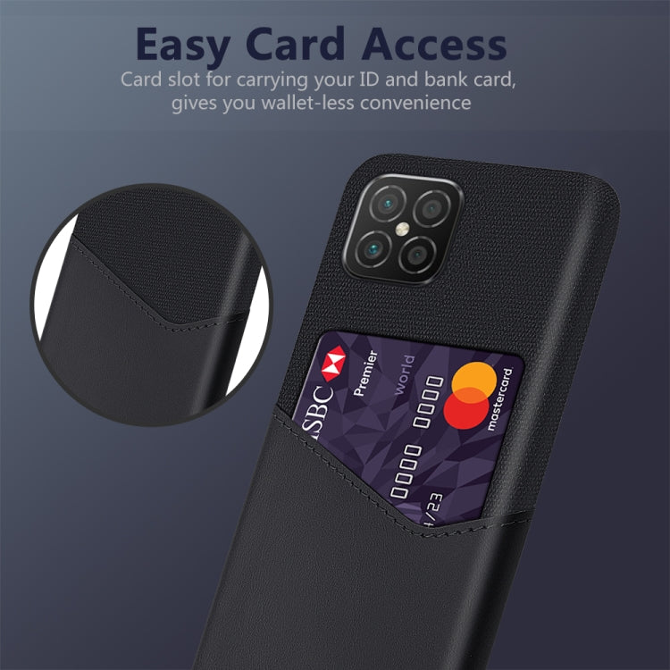For Huawei nova 8 SE Cloth Texture PC + PU Leather Back Cover Shockproof Case with Card Slot