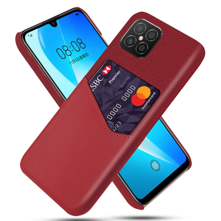 For Huawei nova 8 SE Cloth Texture PC + PU Leather Back Cover Shockproof Case with Card Slot