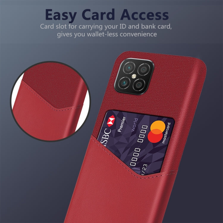 For Huawei nova 8 SE Cloth Texture PC + PU Leather Back Cover Shockproof Case with Card Slot