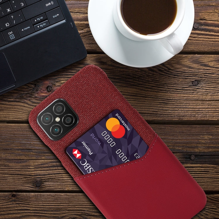 For Huawei nova 8 SE Cloth Texture PC + PU Leather Back Cover Shockproof Case with Card Slot