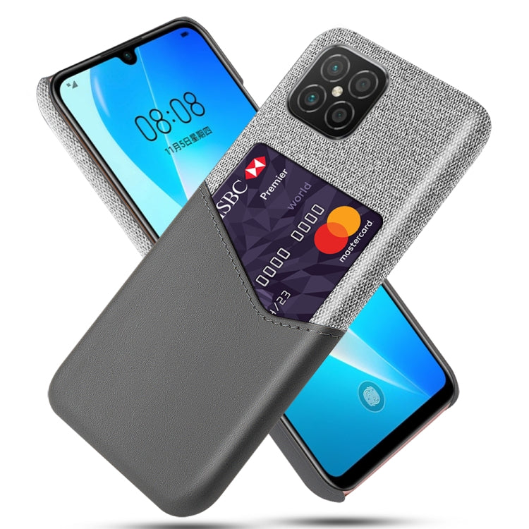 For Huawei nova 8 SE Cloth Texture PC + PU Leather Back Cover Shockproof Case with Card Slot