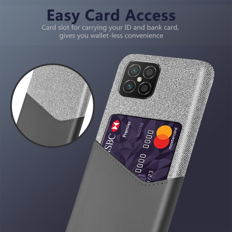 For Huawei nova 8 SE Cloth Texture PC + PU Leather Back Cover Shockproof Case with Card Slot