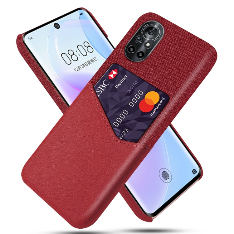 For Huawei nova 8 5G Cloth Texture PC + PU Leather Back Cover Shockproof Case with Card Slot