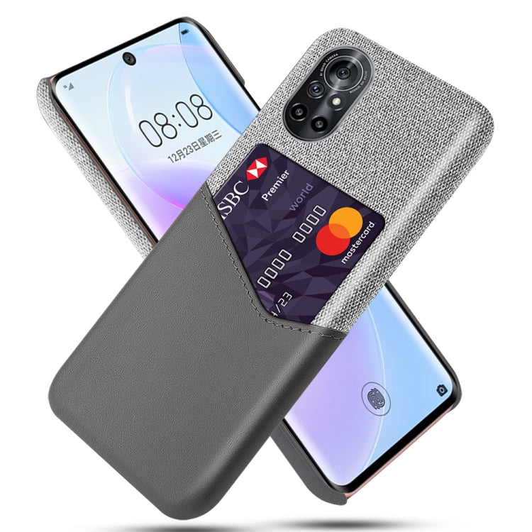 For Huawei nova 8 5G Cloth Texture PC + PU Leather Back Cover Shockproof Case with Card Slot