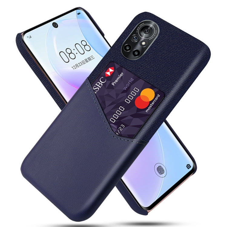 For Huawei nova 8 5G Cloth Texture PC + PU Leather Back Cover Shockproof Case with Card Slot