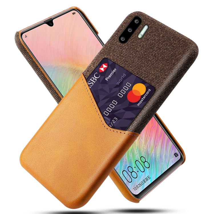 For Huawei P30 Pro Cloth Texture PC + PU Leather Back Cover Shockproof Case with Card Slot