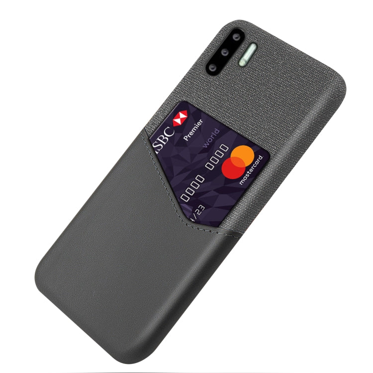 For Huawei P30 Pro Cloth Texture PC + PU Leather Back Cover Shockproof Case with Card Slot
