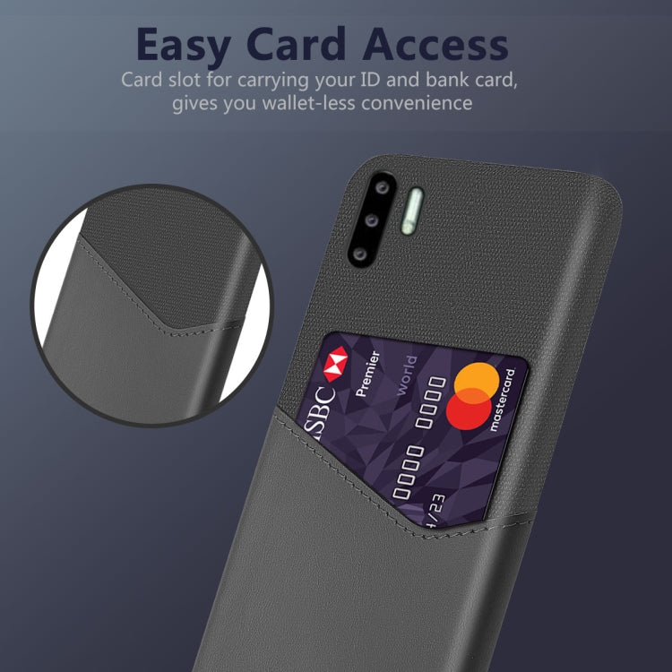 For Huawei P30 Pro Cloth Texture PC + PU Leather Back Cover Shockproof Case with Card Slot