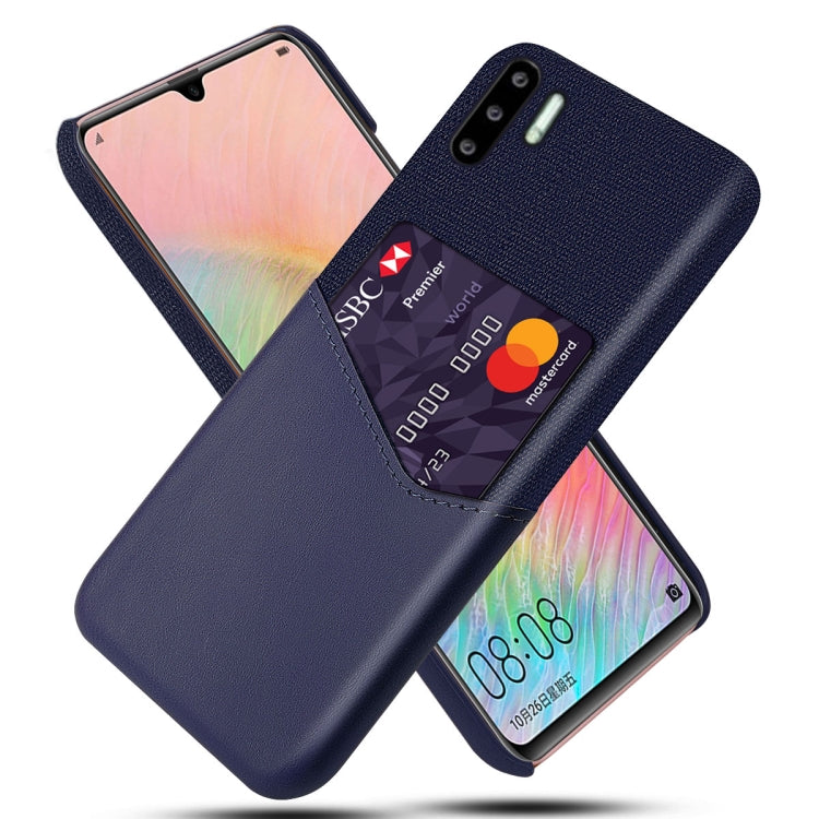 For Huawei P30 Pro Cloth Texture PC + PU Leather Back Cover Shockproof Case with Card Slot