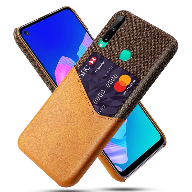 For Huawei P40 Lite E / 7P Cloth Texture PC + PU Leather Back Cover Shockproof Case with Card Slot