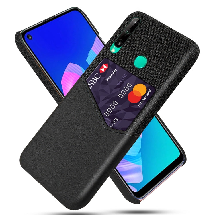 For Huawei P40 Lite E / 7P Cloth Texture PC + PU Leather Back Cover Shockproof Case with Card Slot