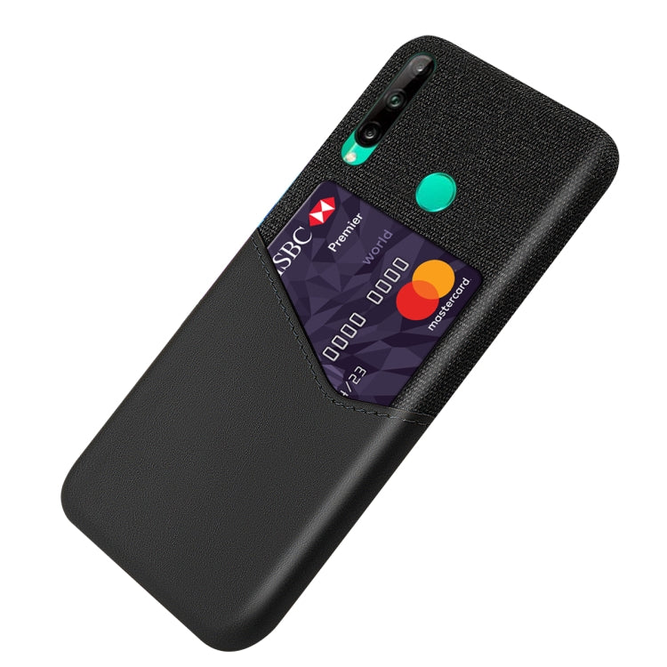 For Huawei P40 Lite E / 7P Cloth Texture PC + PU Leather Back Cover Shockproof Case with Card Slot