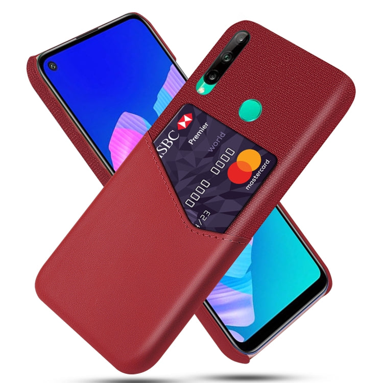 For Huawei P40 Lite E / 7P Cloth Texture PC + PU Leather Back Cover Shockproof Case with Card Slot
