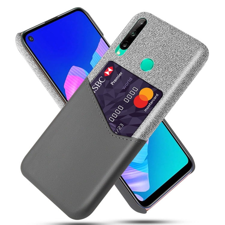 For Huawei P40 Lite E / 7P Cloth Texture PC + PU Leather Back Cover Shockproof Case with Card Slot