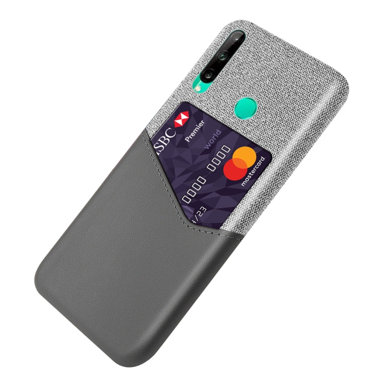 For Huawei P40 Lite E / 7P Cloth Texture PC + PU Leather Back Cover Shockproof Case with Card Slot