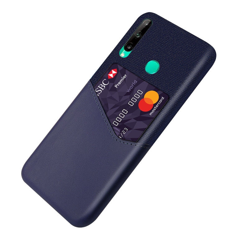 For Huawei P40 Lite E / 7P Cloth Texture PC + PU Leather Back Cover Shockproof Case with Card Slot
